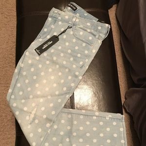 Express polka dot Stella low rise ankle Jean